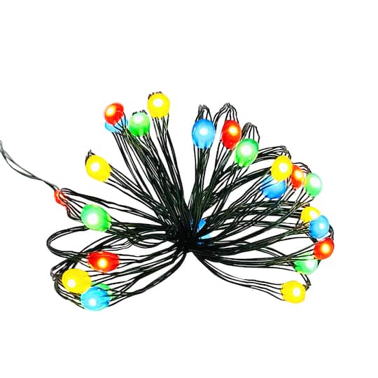24ct. Multicolor LED Bead String Lights on Green Wire by Ashland®